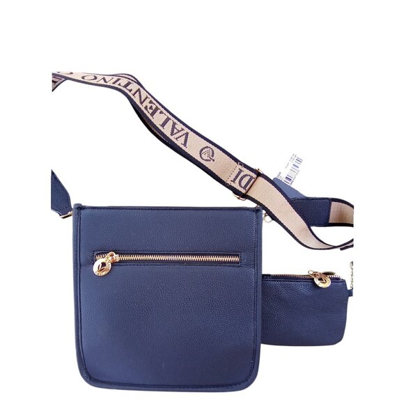 Valentino Orlandi NEW Black 2 pc Vegan Leather Crossbody  Bag & Pouch $199 - Picture 5 of 14